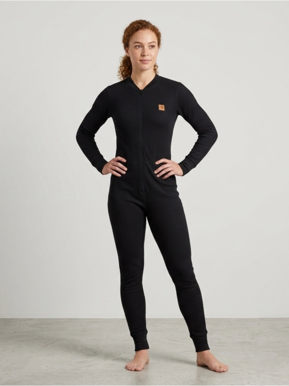 Carhartt Women's Black Zip-Front Thermal One-Piece Jumpsuit